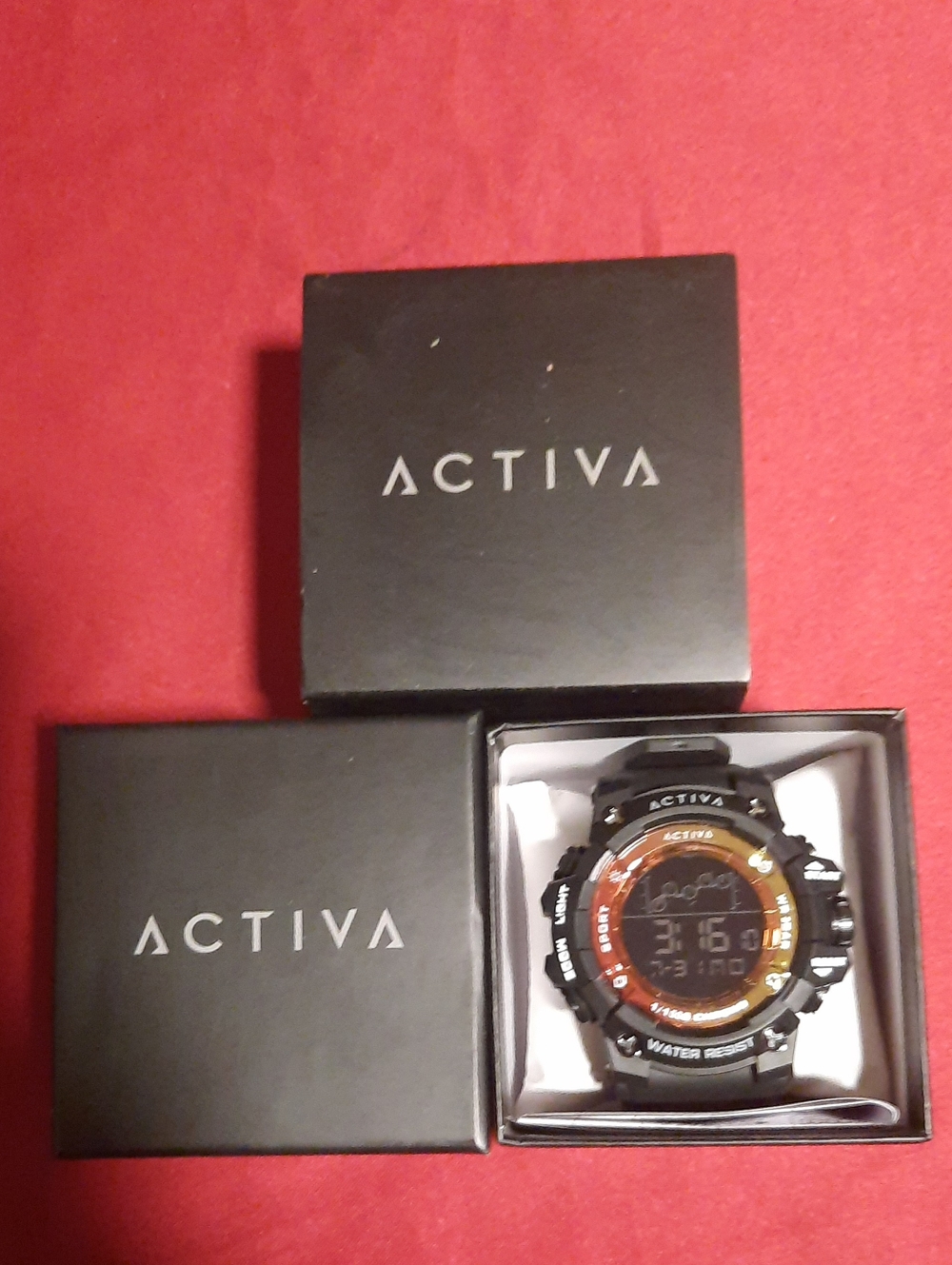 Activa Black Watch with Orange Yellow Accent Digital Sport Dial